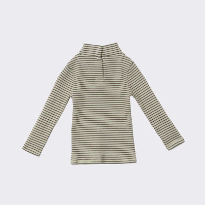 女婴柠檬色条纹棉T恤