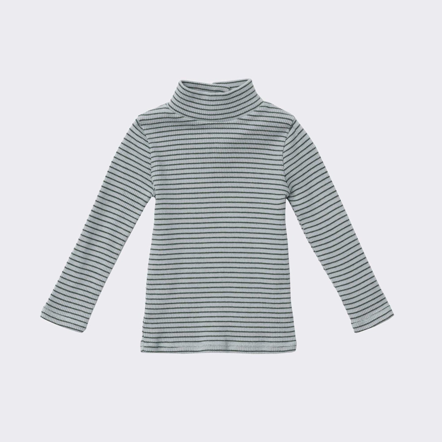 女婴薄荷绿条纹棉T恤