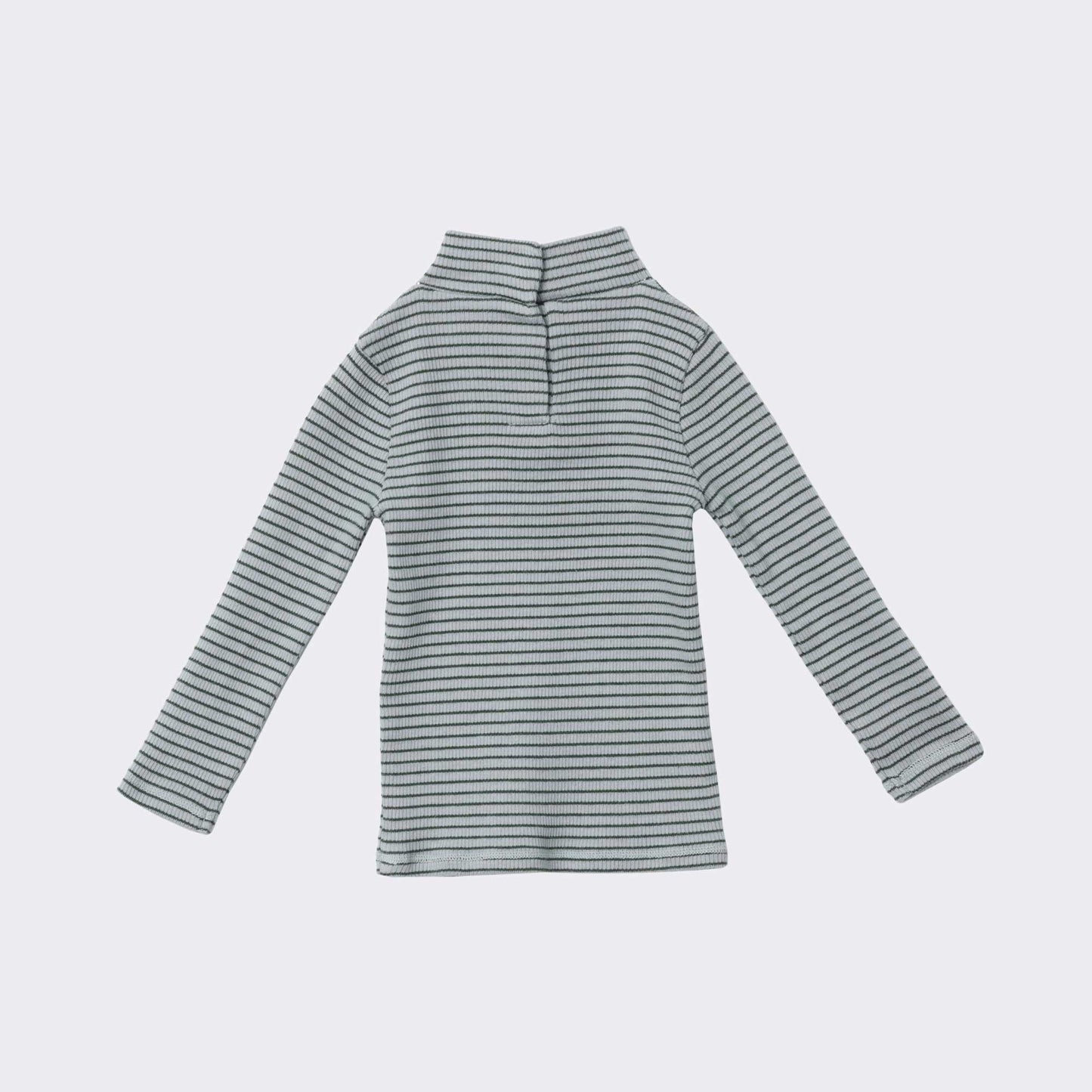 女婴薄荷绿条纹棉T恤