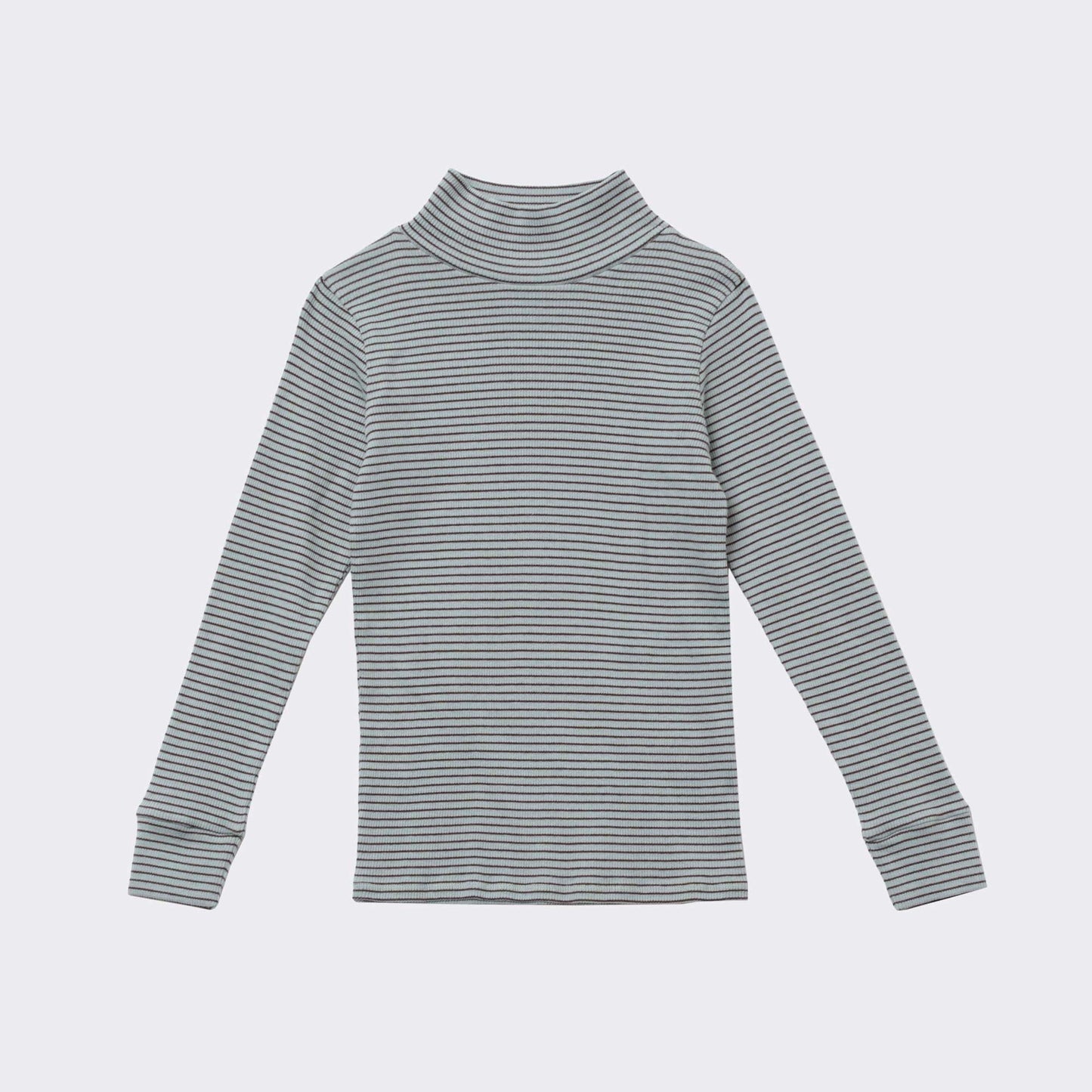 女童薄荷绿条纹棉T恤