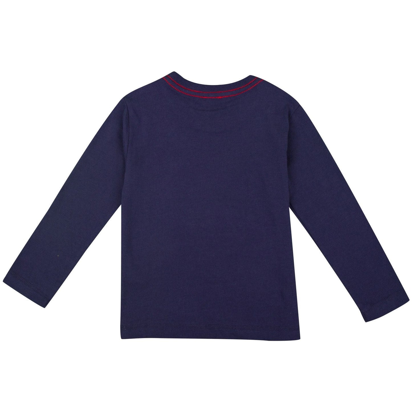 Boys Navy Blue Monster Printed Cotton T-Shirt