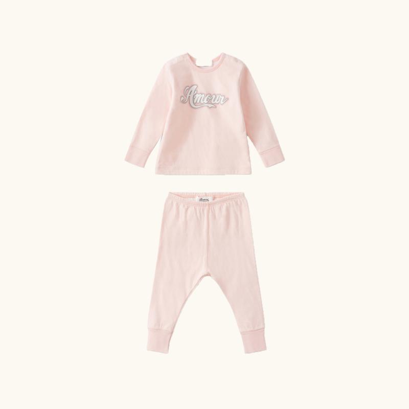 Baby Girls Light Pink Cotton Babysuit