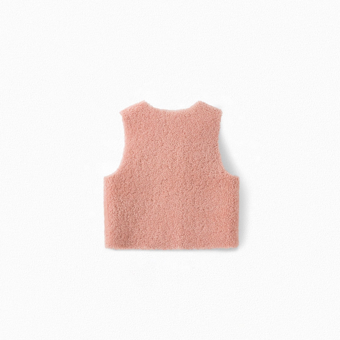 Girls Faded Pink Lamb Skin Waistcoat