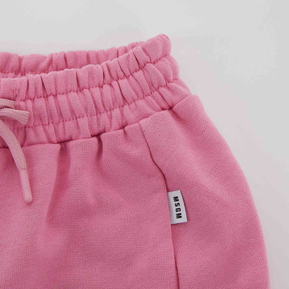 女童粉色Logo棉短裙