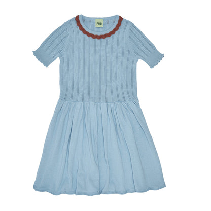 女童蓝色棉连衣裙