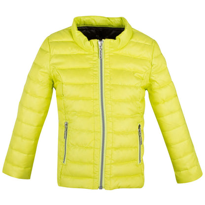 Girls Lime Green Down Padded Jacket With Zip Pockets