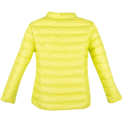 Girls Lime Green Down Padded Jacket With Zip Pockets