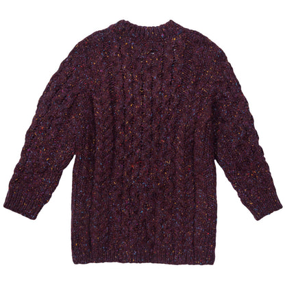 Girls Dark Red V-neck knitted Cardigan