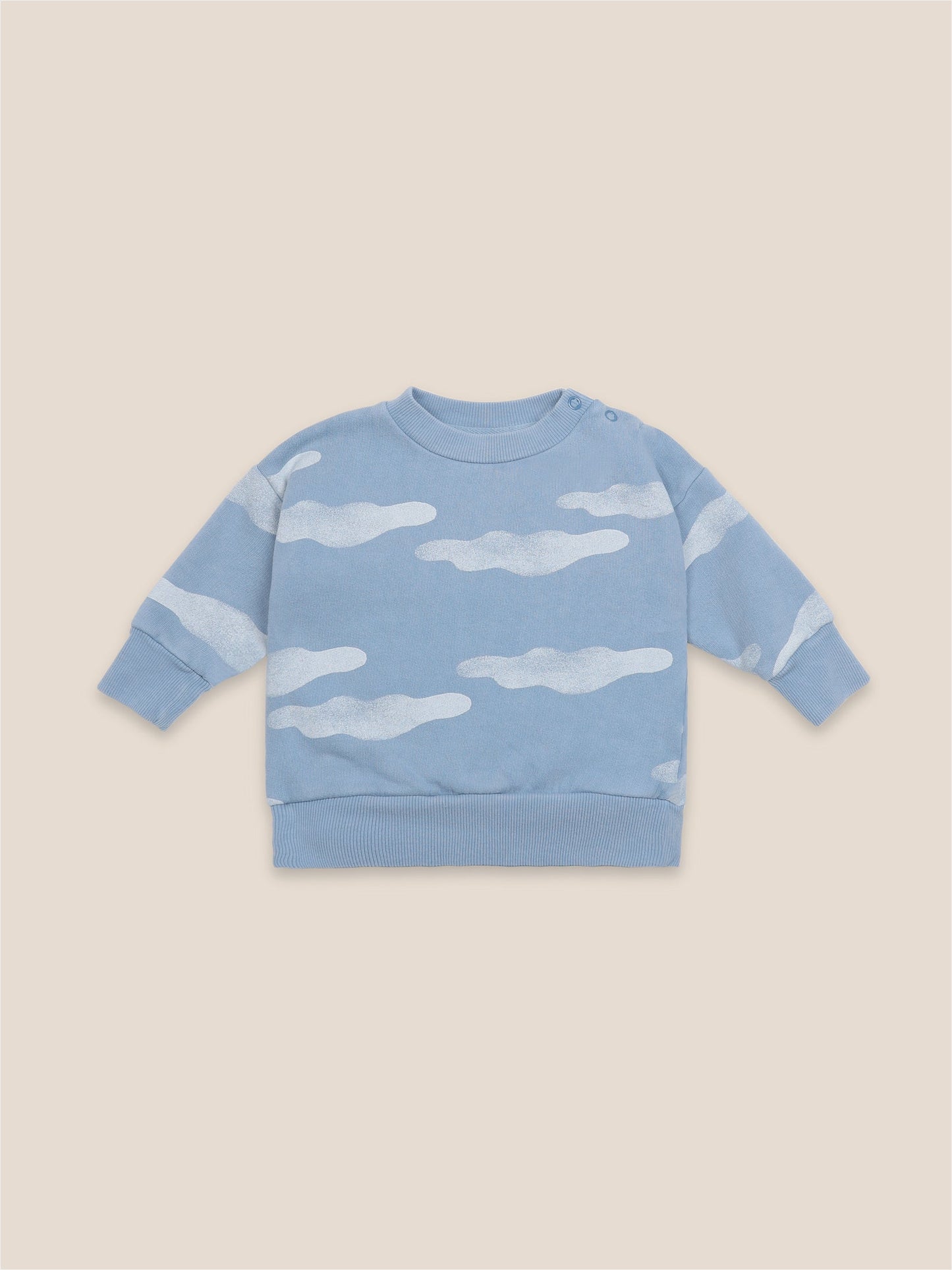 Baby Boys Forever Blue Clouds Organic Cotton Sweatshirt