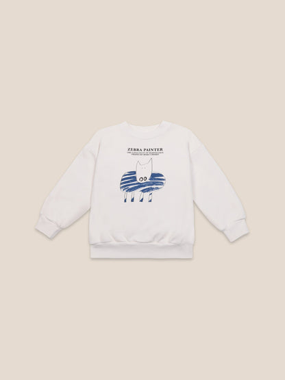 Boys Pristine Zebra Painter Organic Cotton Sweatshirt