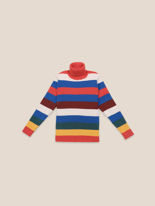 Boys & Girls Electric Blue Multicolor Stripes Jumper
