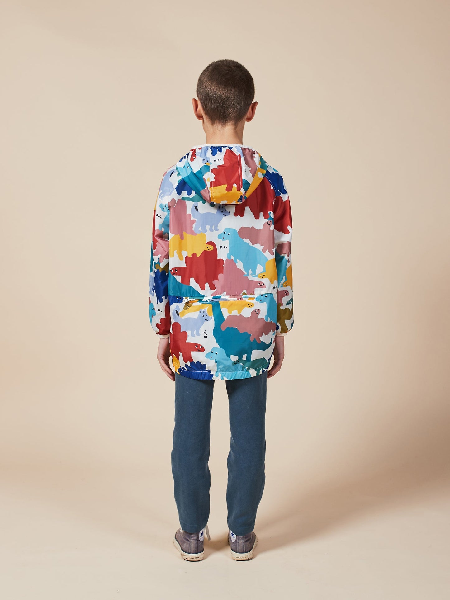 Boys & Girls Brown Rice Dinos All Over Rain Jacket