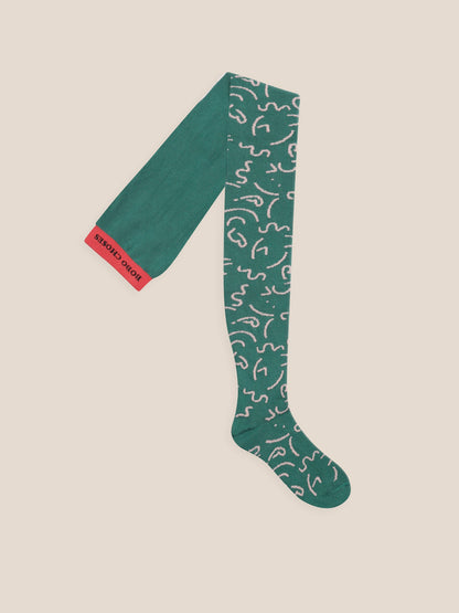 Girls Greener Pastures Curved Lines Tights
