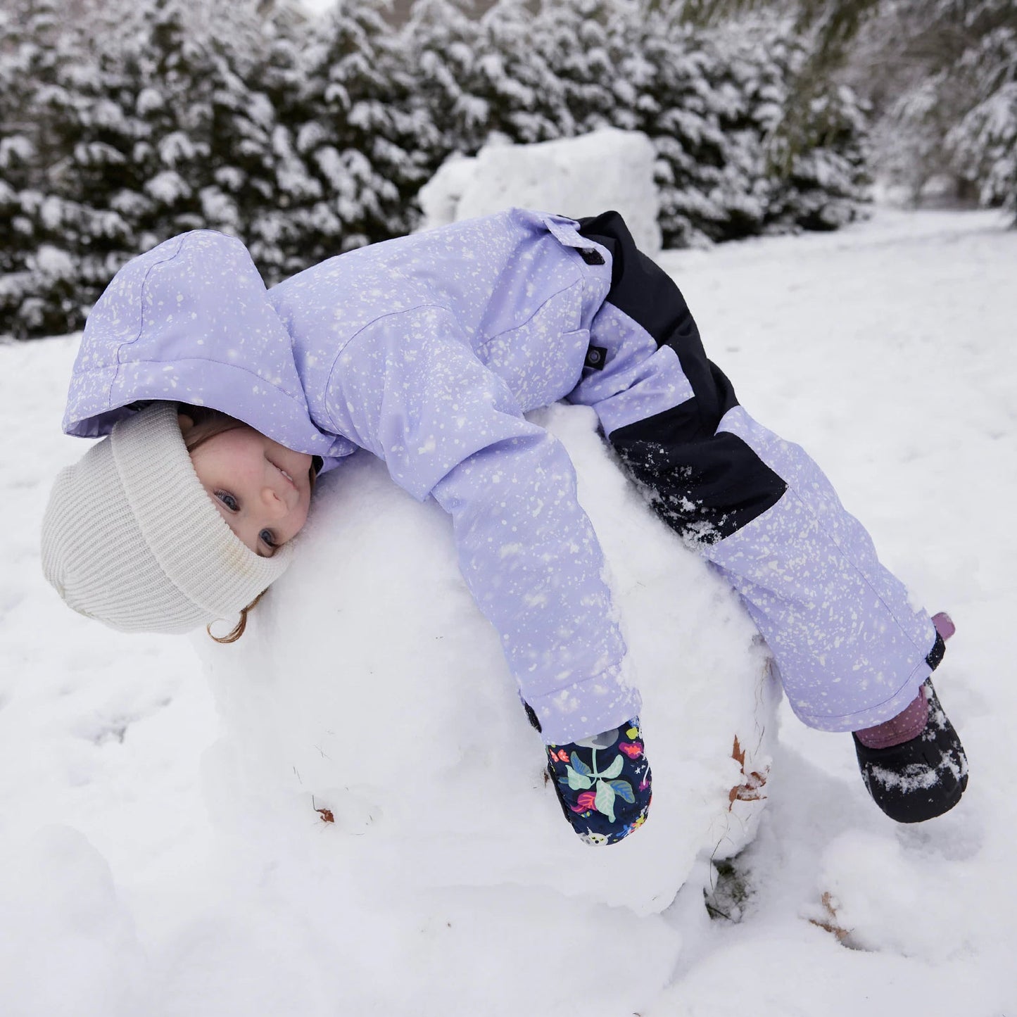 儿童紫色连体滑雪服