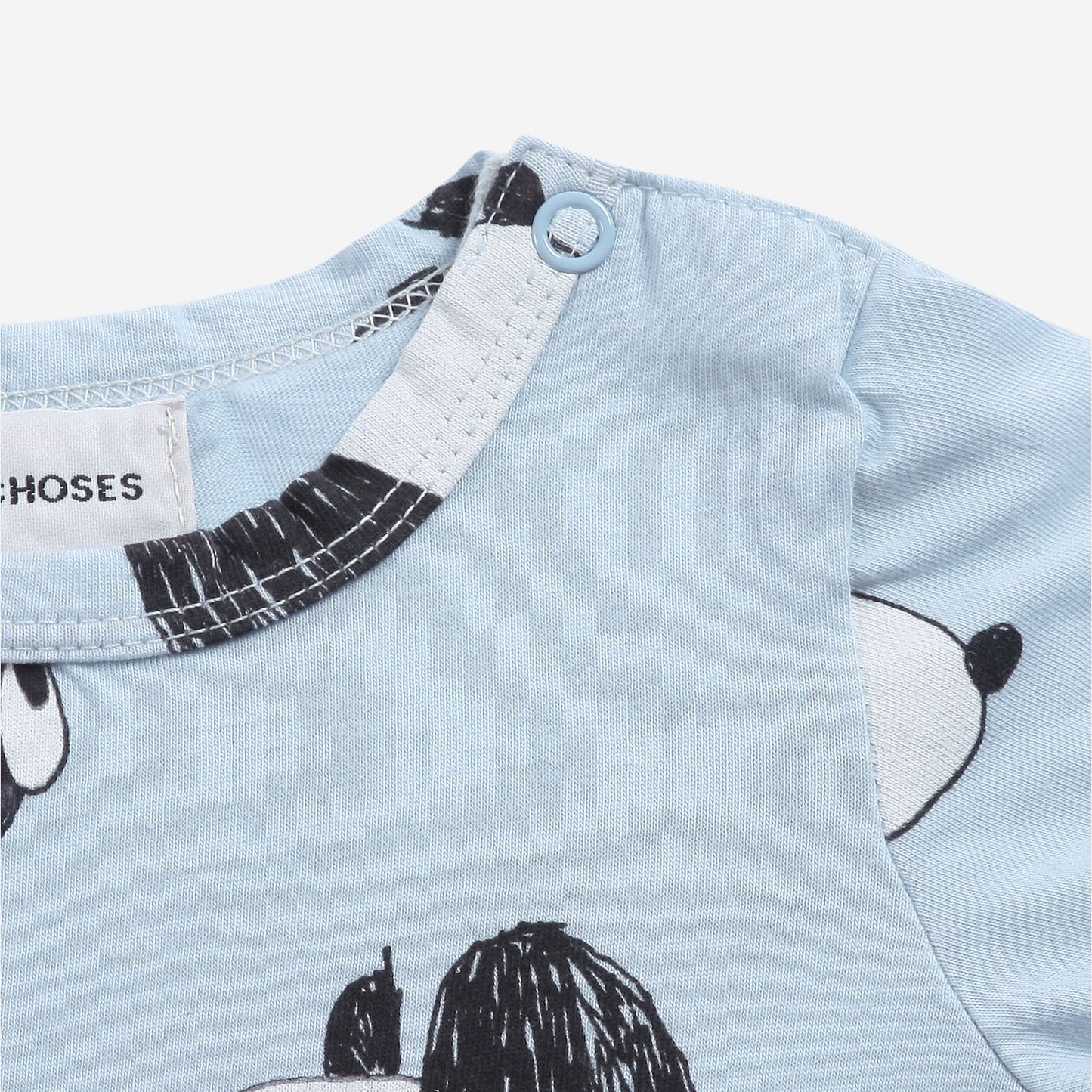 婴儿蓝色印花棉连体衣