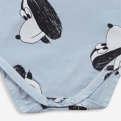 婴儿蓝色印花棉连体衣