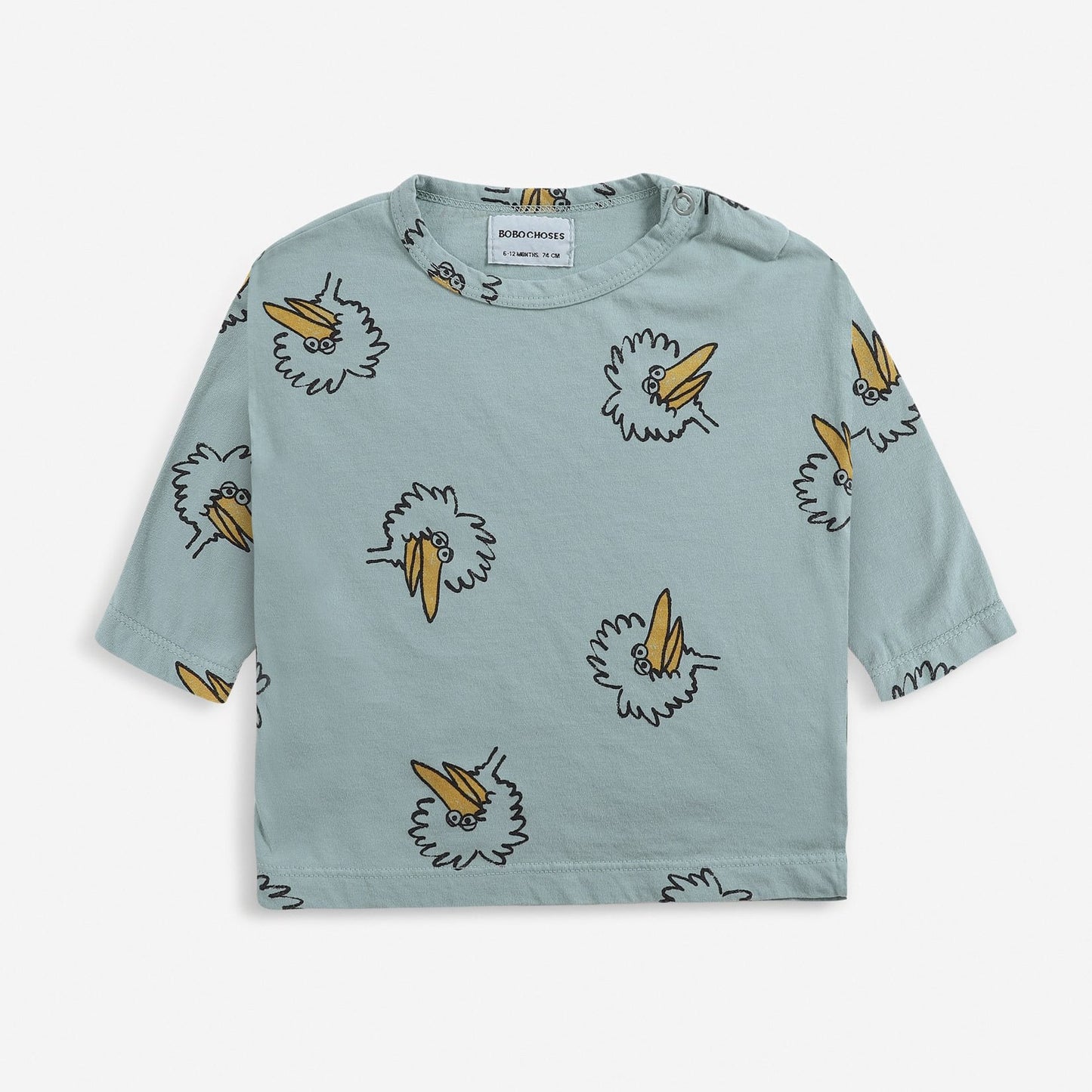 婴儿蓝色印花棉T恤