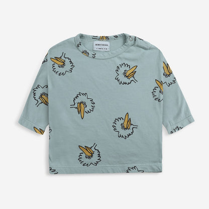 婴儿蓝色印花棉T恤