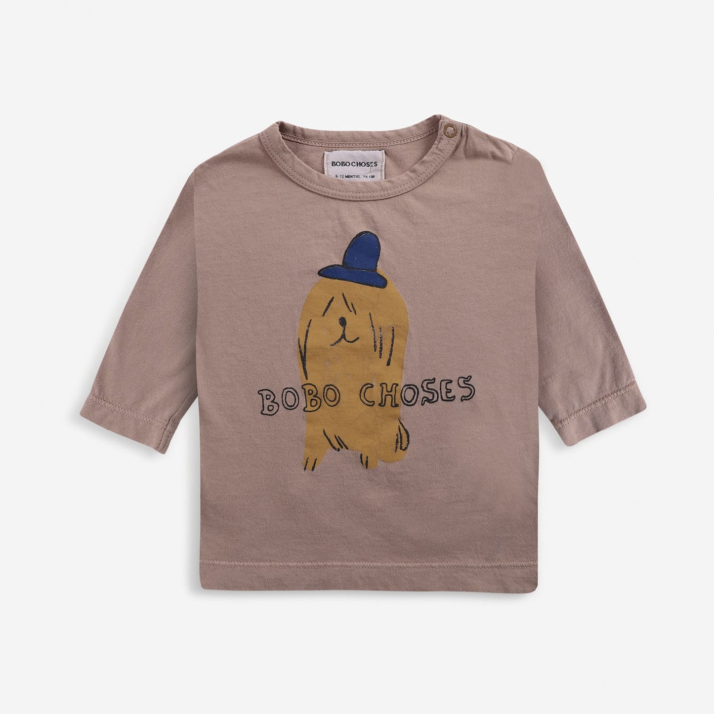 婴儿粉色印花棉T恤