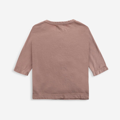 婴儿粉色印花棉T恤