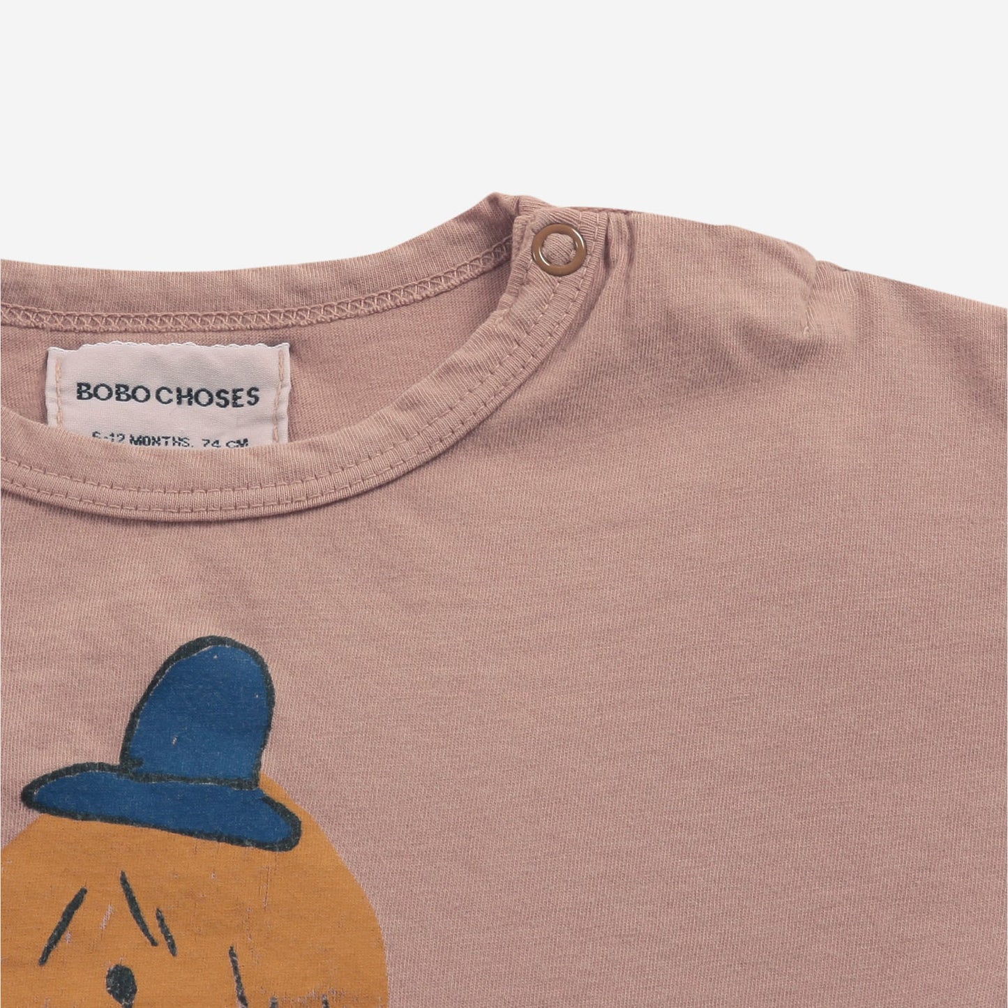 婴儿粉色印花棉T恤