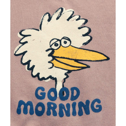 婴儿粉色小鸟印花棉卫衣