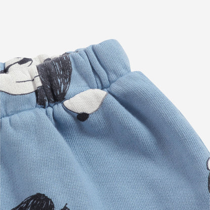 婴儿蓝色印花棉长裤