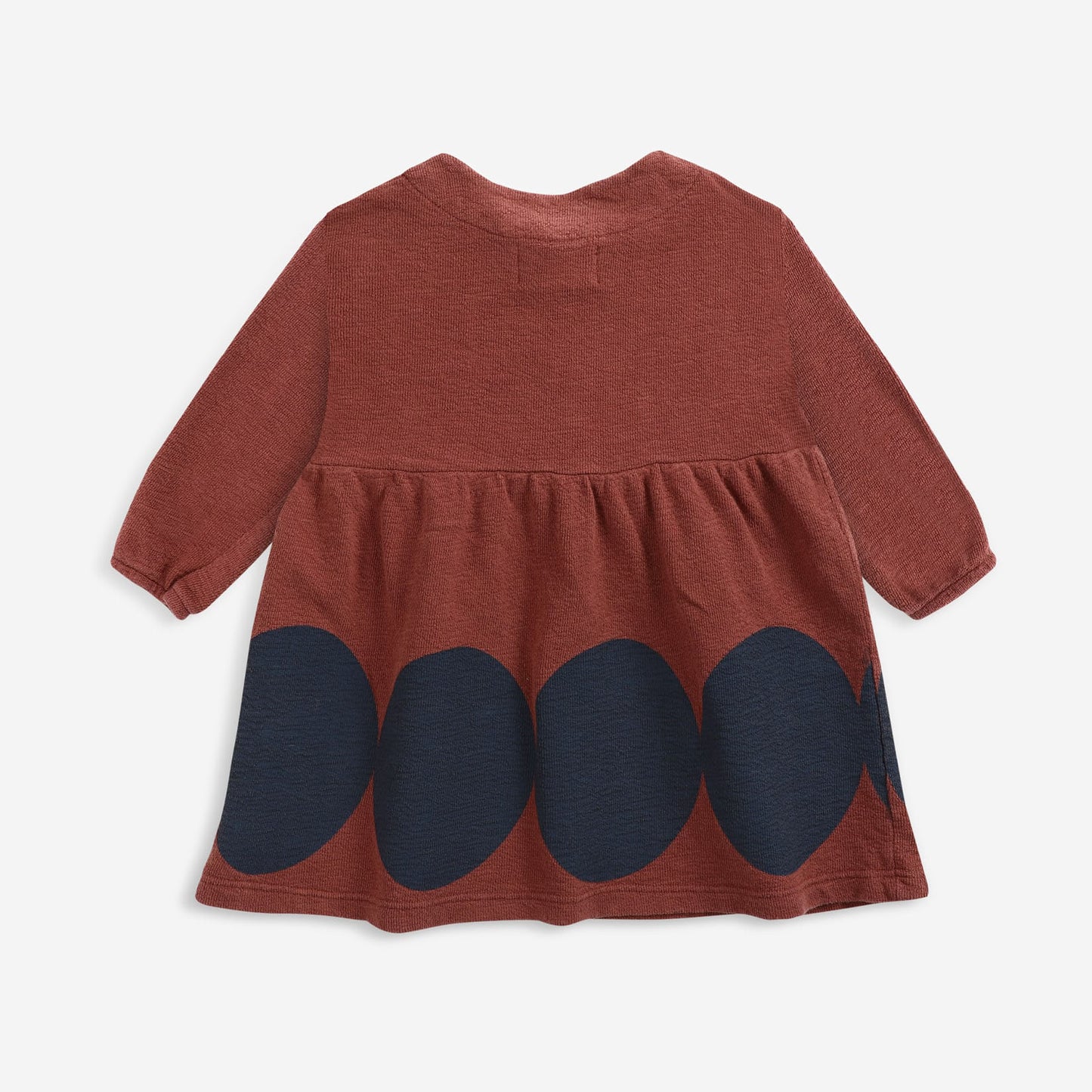 女婴深红色棉连衣裙