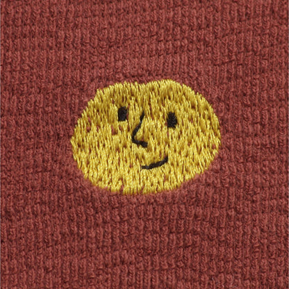 女婴深红色棉连衣裙