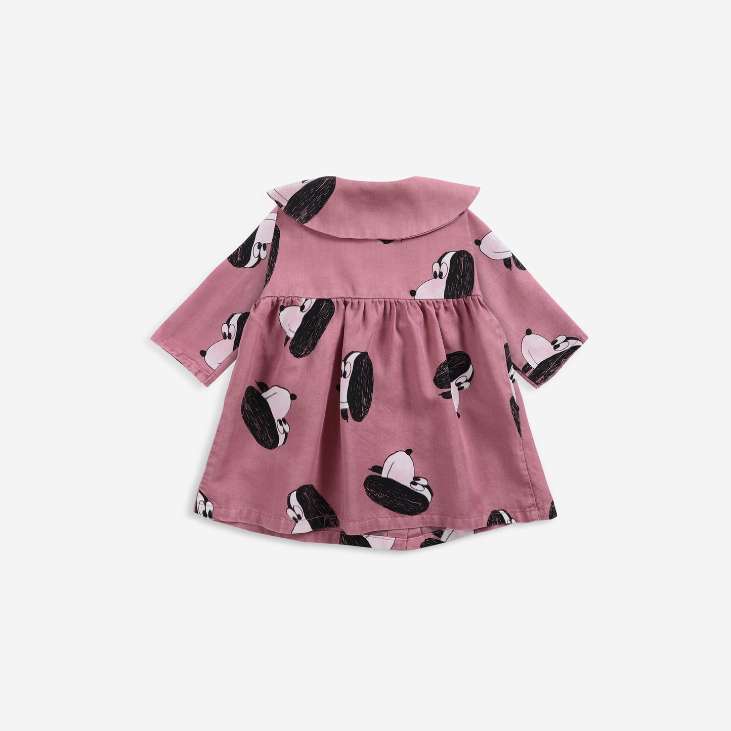 女婴粉色印花棉连衣裙