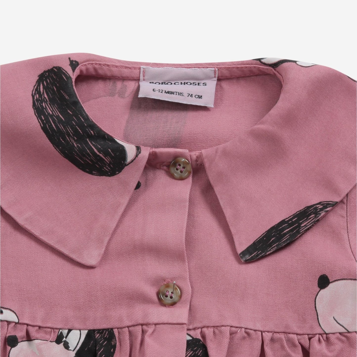 女婴粉色印花棉连衣裙