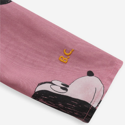 女婴粉色印花棉连衣裙