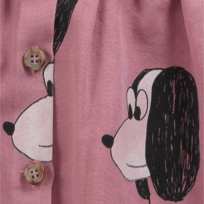 女婴粉色印花棉连衣裙