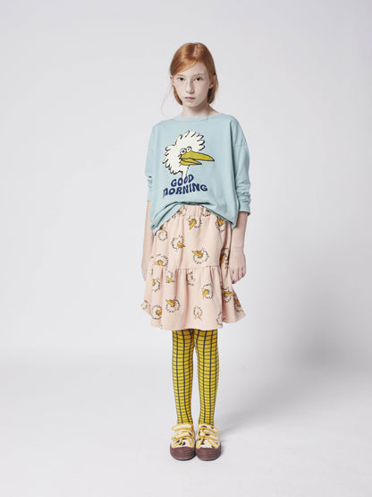 儿童蓝色小鸟印花棉T恤