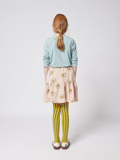 儿童蓝色小鸟印花棉T恤