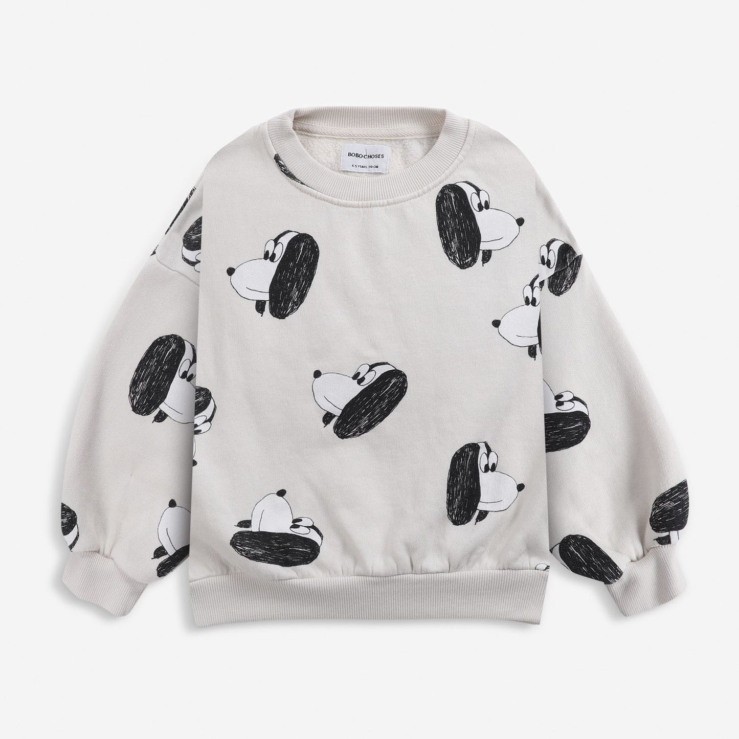 儿童米色印花棉卫衣