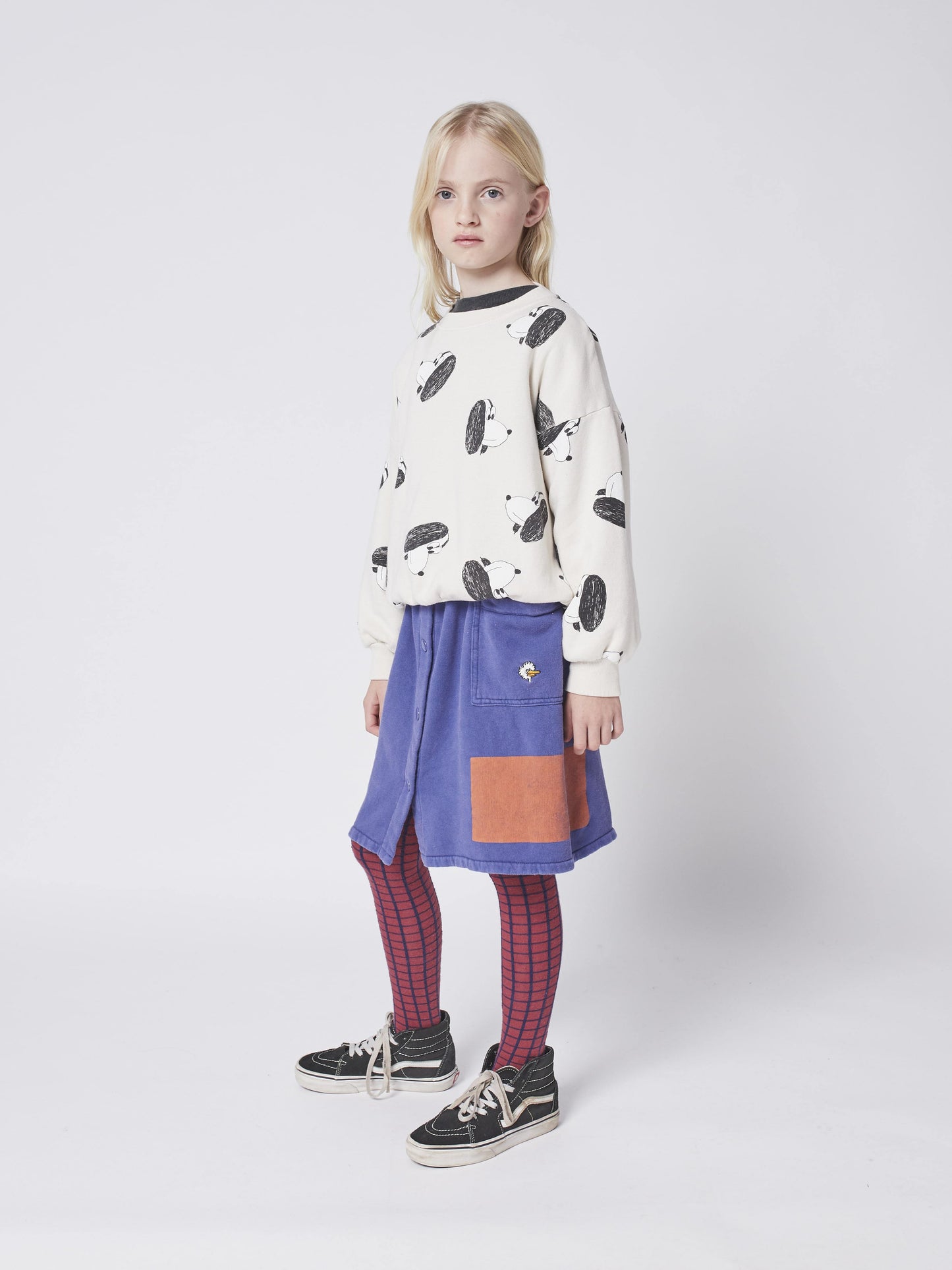 儿童米色印花棉卫衣