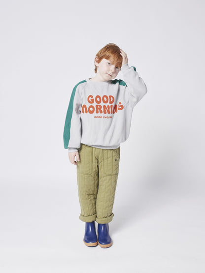 儿童灰色Logo棉卫衣