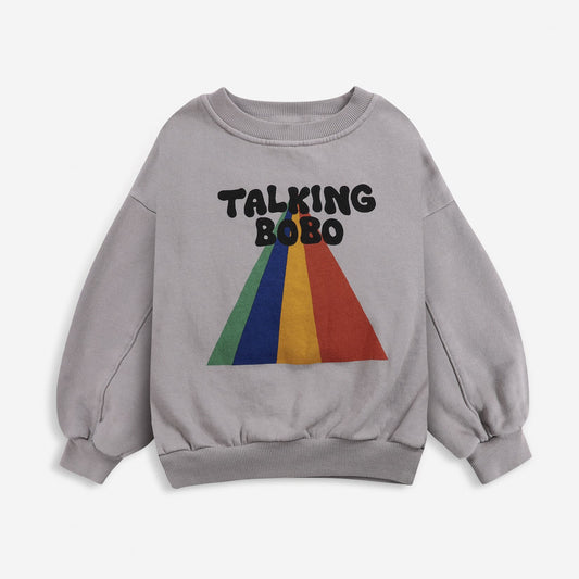 儿童灰色Logo棉卫衣