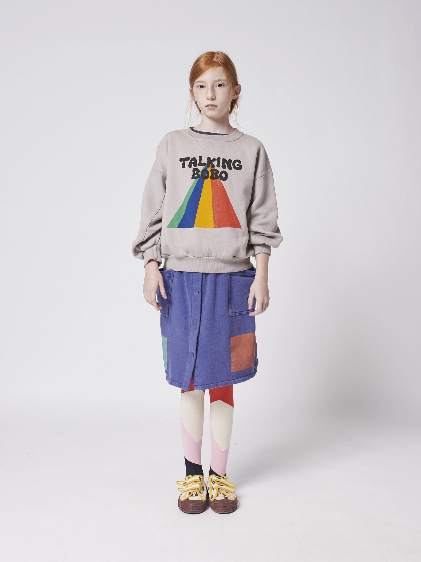 儿童灰色Logo棉卫衣