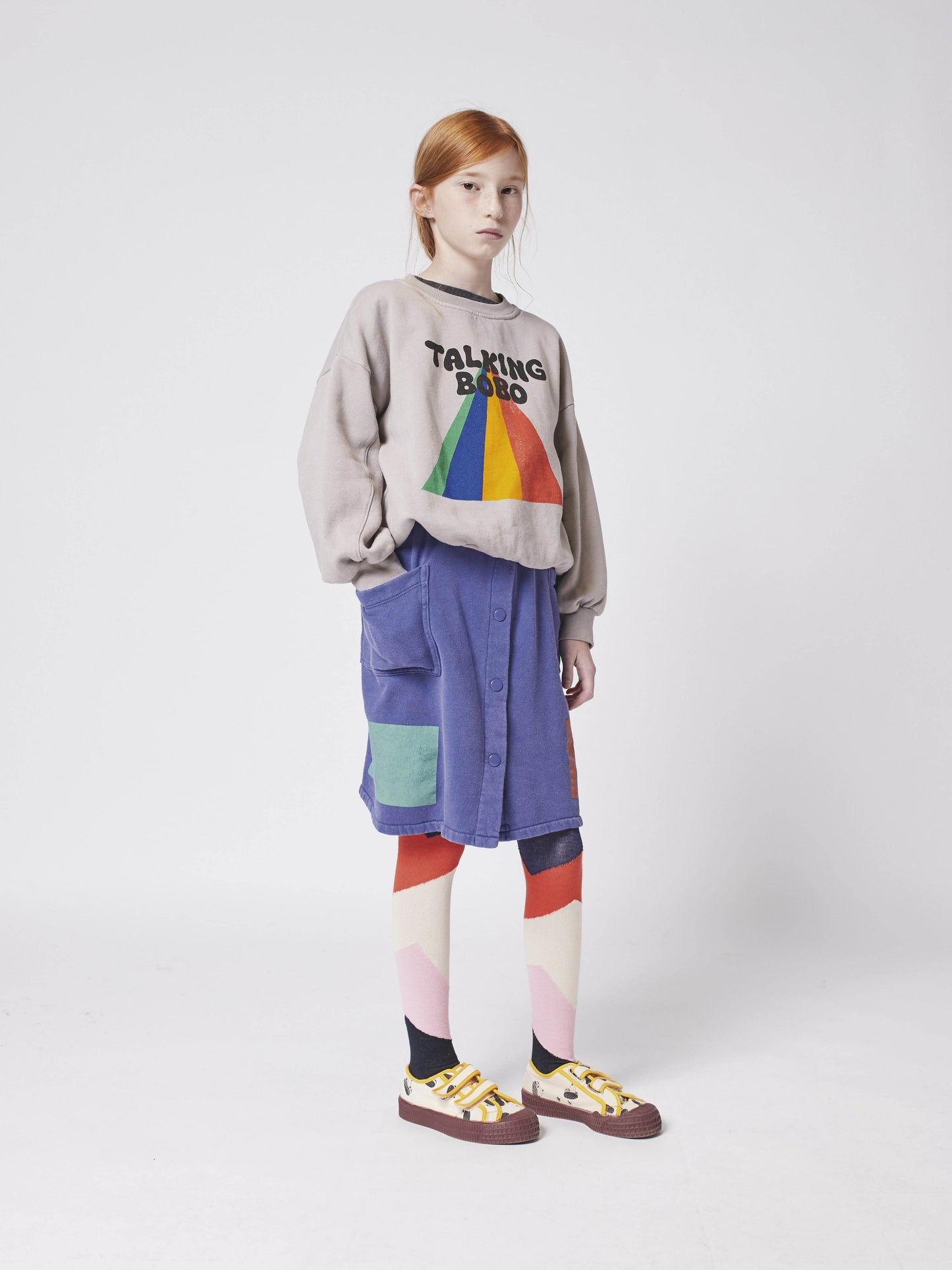 儿童灰色Logo棉卫衣