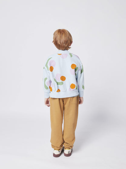 儿童蓝色印花拉链上衣