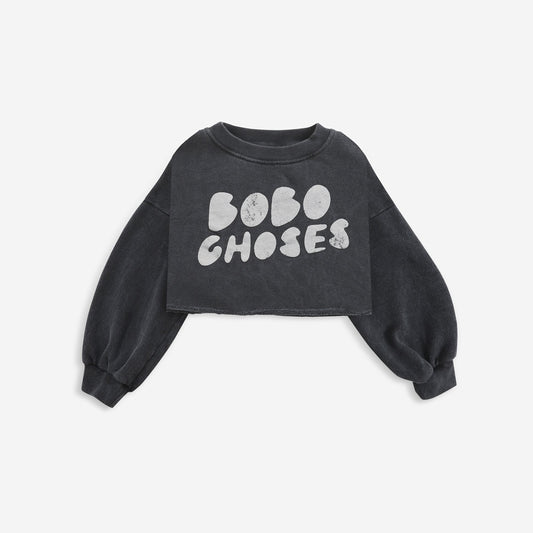 女童灰色Logo棉卫衣