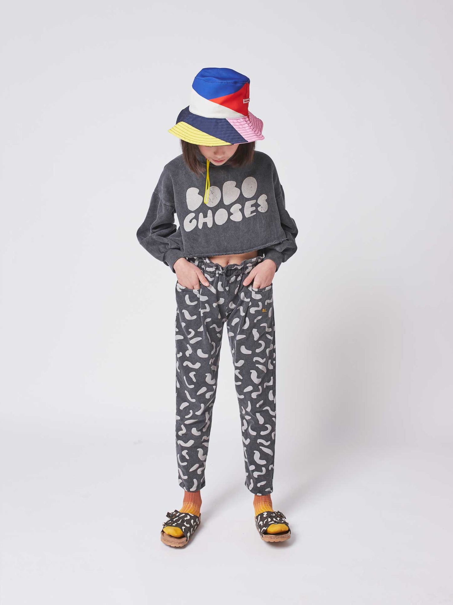 女童灰色Logo棉卫衣