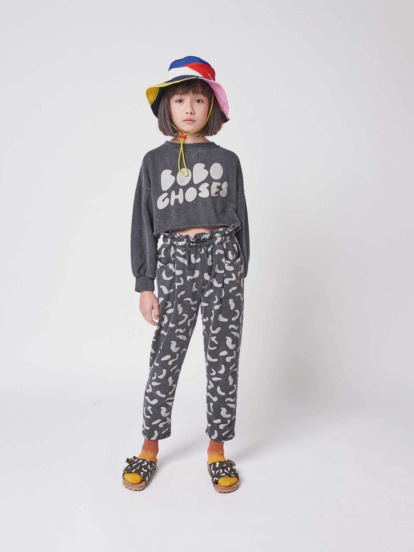 女童灰色Logo棉卫衣