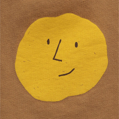 儿童棕色印花棉长裤