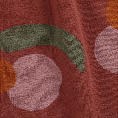 女童深红色印花棉短裙