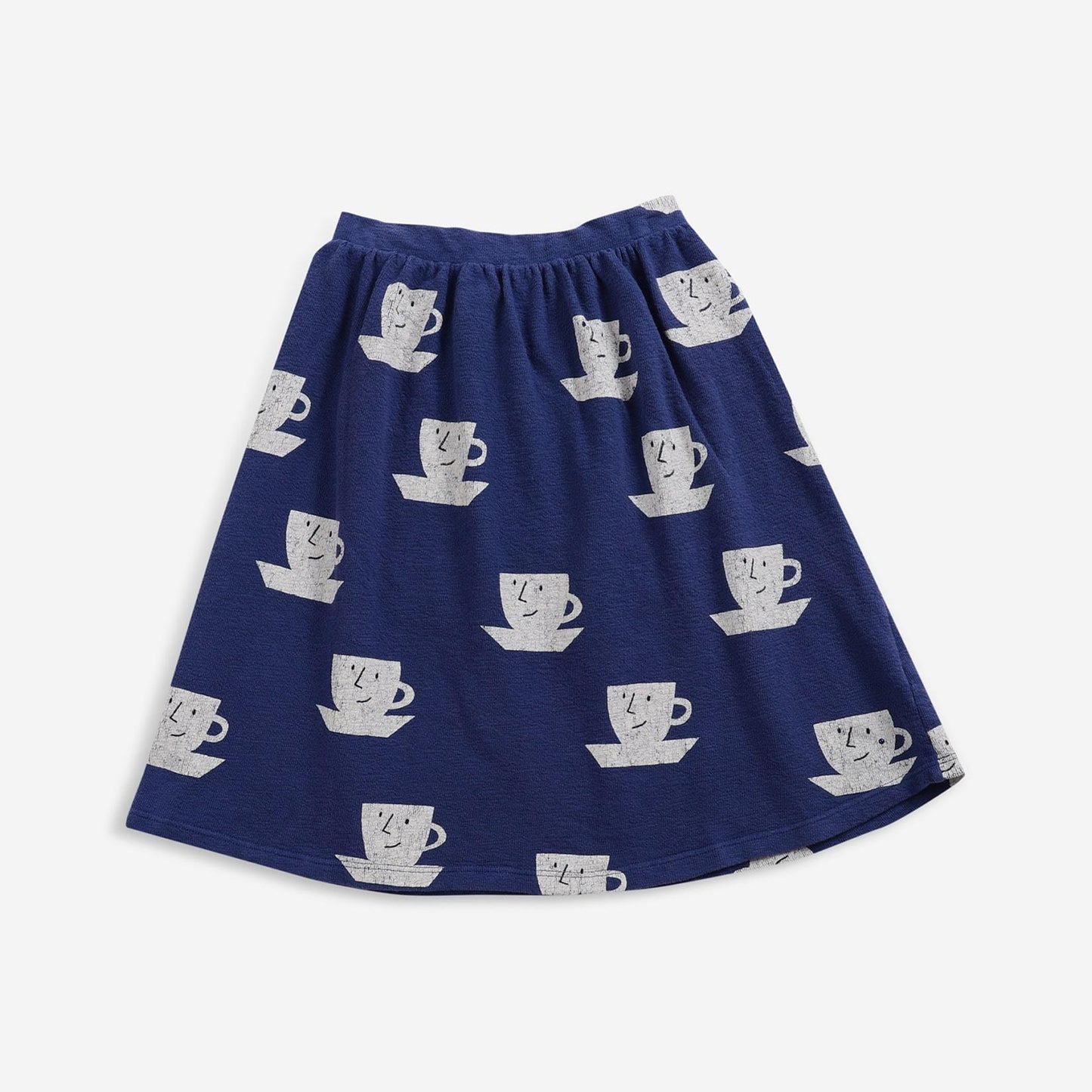 女童蓝色印花棉短裙