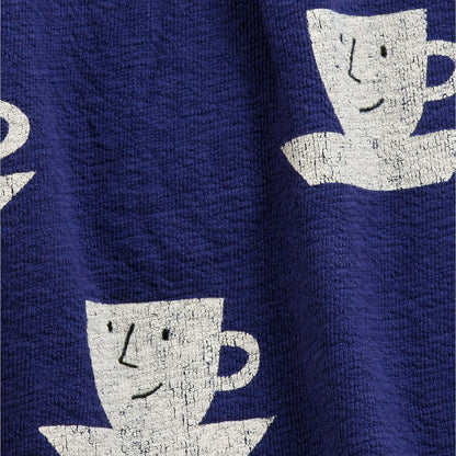 女童蓝色印花棉短裙