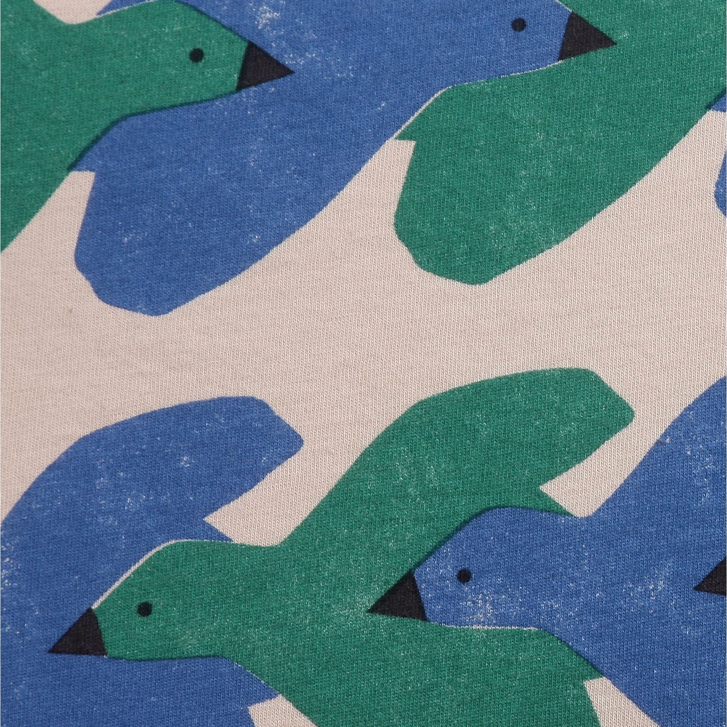 儿童米色小鸟印花T恤